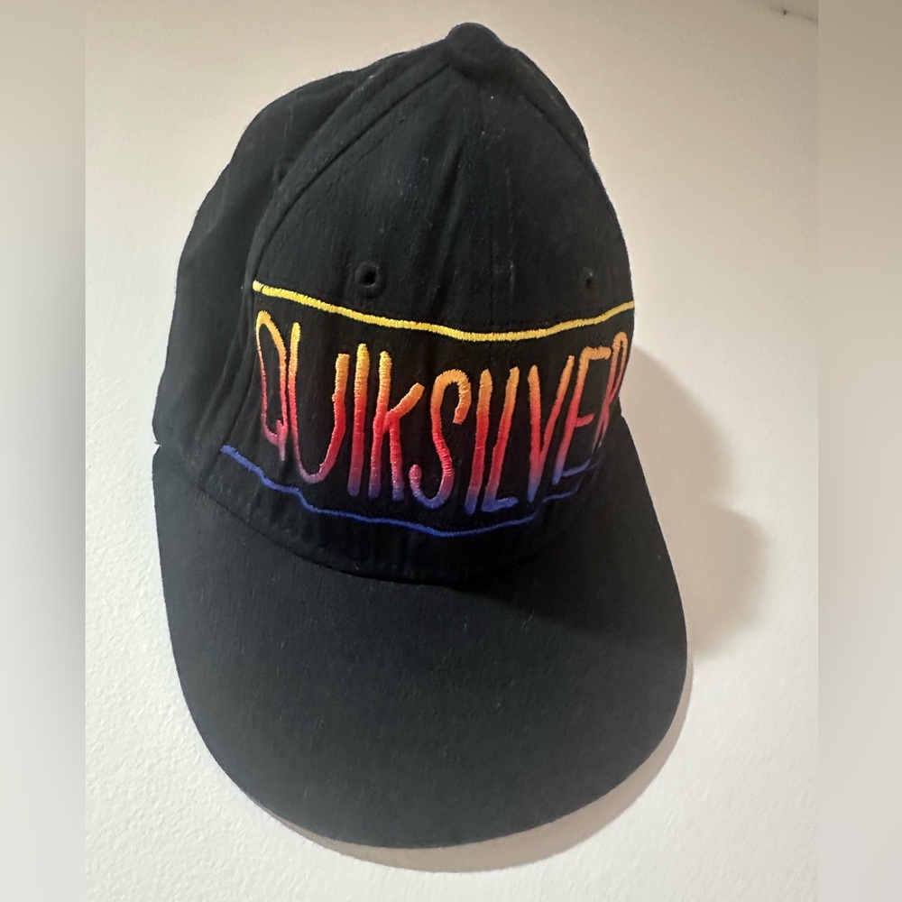 Quiksilver Black Hat with Colorful Embroidery